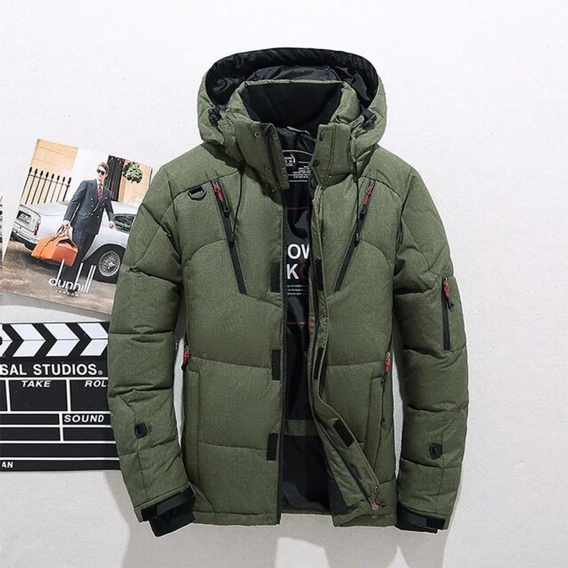 Pardessus en duvet de canard blanc pour hommes, veste chaude d'iver, parka à la mode, capuchon d'optique, haute qualité_voghion.com