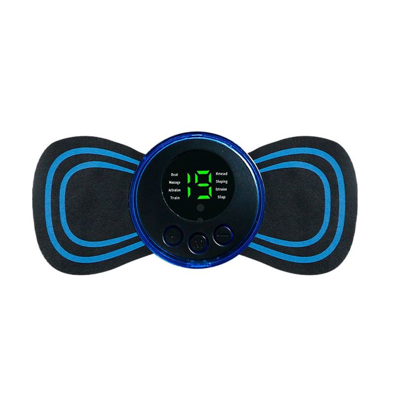 Masseur électrique EMS pour le cou avec écran LCD, 8 modes, patch de massage cervical, stimulateur musculaire à impulsion, soulagement portable de la douleur_voghion.com