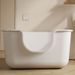 Extra Large Fully Semi-Enclosed Open Toilet Anti-Splash Kitten Litter Box Cat Supplies_voghion.com