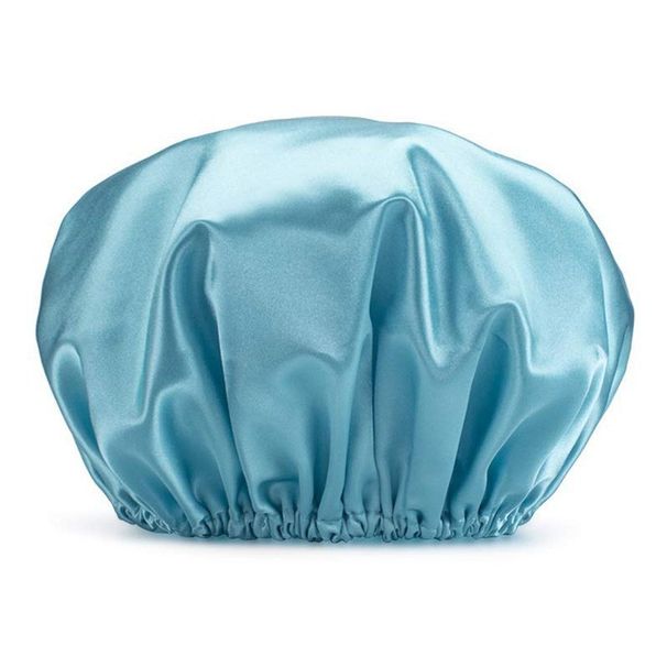 Women's Waterproof Shower Cap - Reusable Double-Layer Hair Protection (Elastic & Adjustable Universal Fit For Bathing Swimming & Spa)_voghion.com