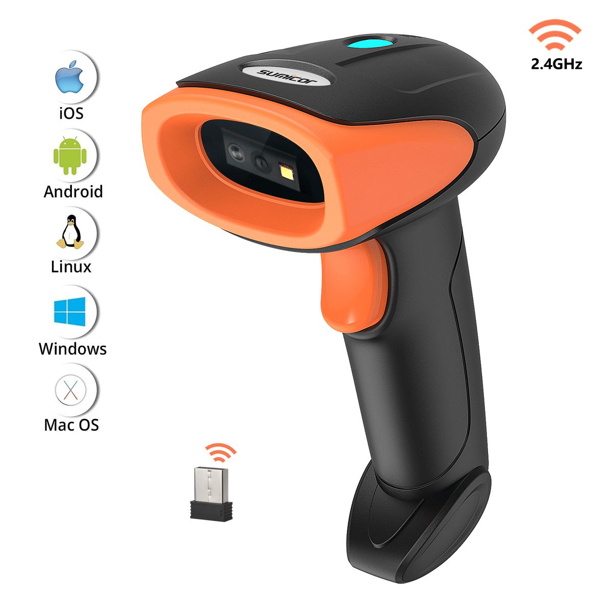 Wireless 2D Barcode Scanner Continuous Recognition Of Barcode QR Data Matrix_voghion.com