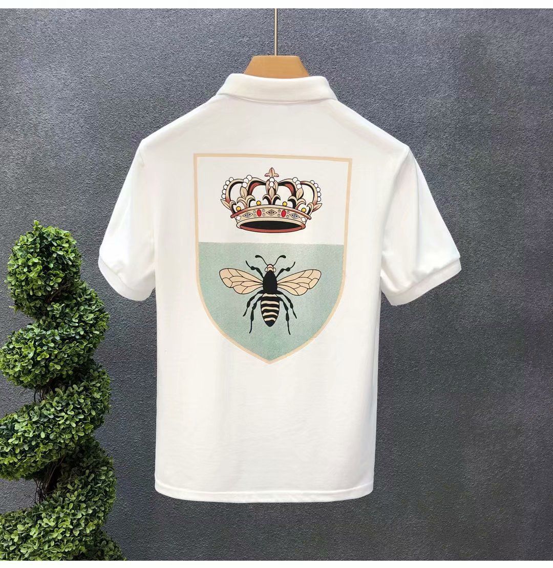 Männerkleeder High-End Trendy Männer Hallefärm Summer Neit Poloshirt Männer Trendy Mark Kuerzärm Jugendlech Perséinlechkeet Männer Kraang T-Shirt_voghion.com