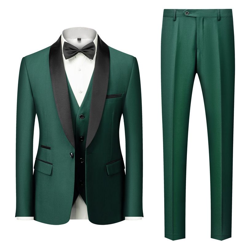 Roupas masculinas Novos noivos Homens Ternos de casamento Xale Lapela Noivo Smokings_voghion.com