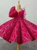 Kinderkleidung Kinder Rose Red Kleid Unregelmäßiges Design Prinzessin Kleid Pailletten Tutu Performance Kostüm_voghion.com