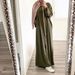 New Muslim Women's Patchwork Border Sequin Dress Solid Color Long Robe_voghion.com
