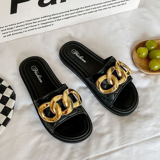 (Thick Soled) Slippers For Outdoor Wear, Internet Celebrity Xiaoxiang Style, Soft Sole, Indoor And Fashionable Beach Outdoor Slippers_voghion.com