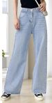 Jeans larghi da donna, elasticizzati, a vita alta, larghi e a gamba larga_voghion.com