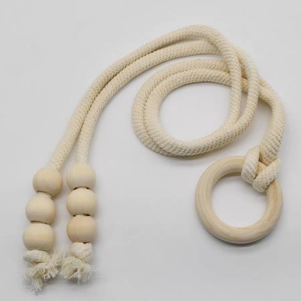 Nordic Tiebacks Handgemaakte katoenen houten kralen Boren Geen installatie Creatieve gordijnbevestiging Touw voor gastgezinnen_voghion.com
