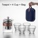 Set da tè portatile da viaggio, set da tè in vetro resistente alle alte temperature, set da tè caldo da viaggio, accessori essenziali_voghion.com