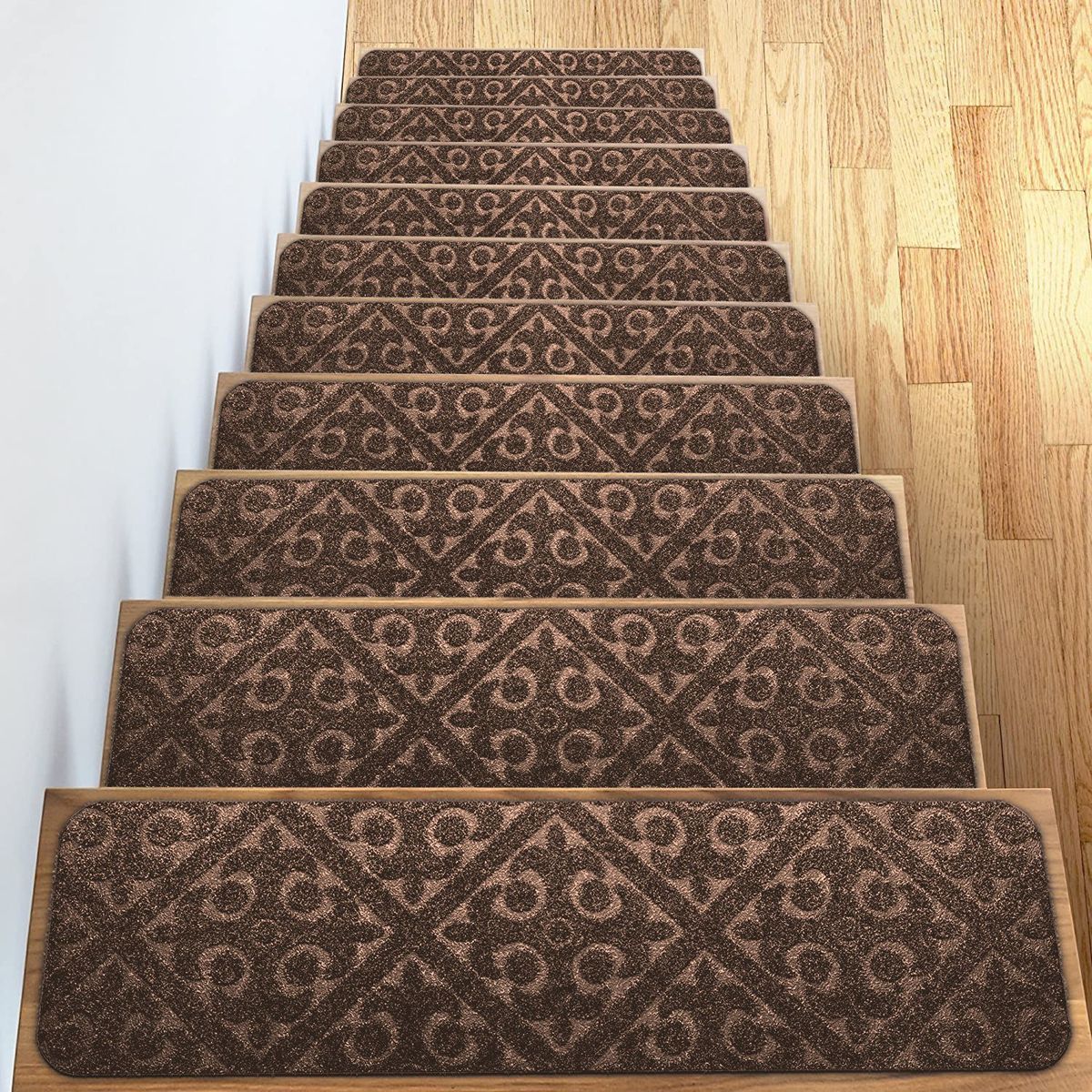 Anti-Slip Stair Treads - Self-Adhesive Non-Slip Step Pads With 3D Embossed Design, Durable & Easy To Clean, Cut-to-Fit For Home/Office_voghion.com