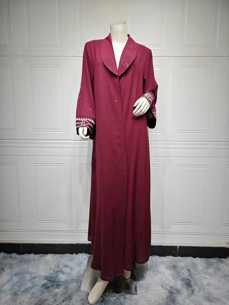 Damenbekleidung, Naher Osten, Muslimische, bescheidene Damenbekleidung, arabische Mode, exquisite bestickte Strickjacke, Robe für die Oberbekleidung_voghion.com