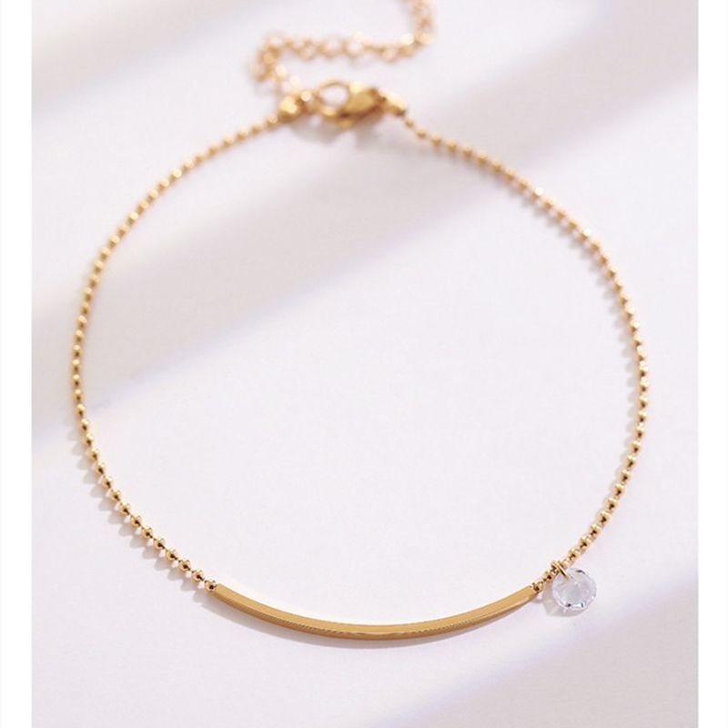 Non Fading Titanium Zircon Chain For Women's Instagram Trendy And Cool ！ Style, Simple Foot Chain, Exq_voghion.com