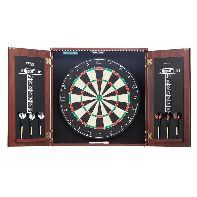 VEVOR Dartboard And Cabinet Set Official Size Complete Accessory Steel Tip Dart_voghion.com