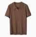 Men's Clothing Retro Short Sleeved Sweater Men's Textured Business Casual Polo Shirt Men's Lapel T Shirt Men_voghion.com