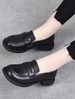 Thick Soft Sole JK Small Leather Loafers High British Style 2024 Spring Versatile Women's Shoes Low Heel Comfortable_voghion.com