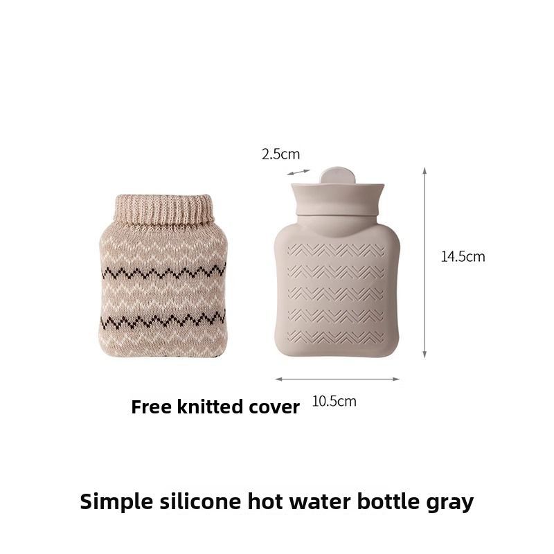 FaSoLa Mini Hot Bottle For Stomach Warm Water Bag Small Size Refillable Silicone Thickened Explosion-Proof Hand Warmer_voghion.com