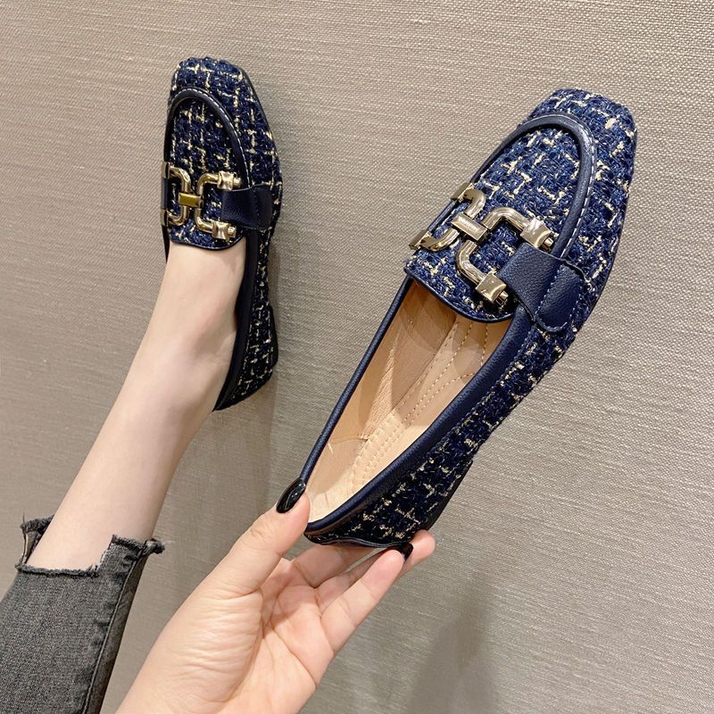 Mocassins en cuir de printemps, petites chaussures simples parfumées à fond plat et bout rond pour femmes, chaussures à semelles souples Grandma Bean_voghion.com
