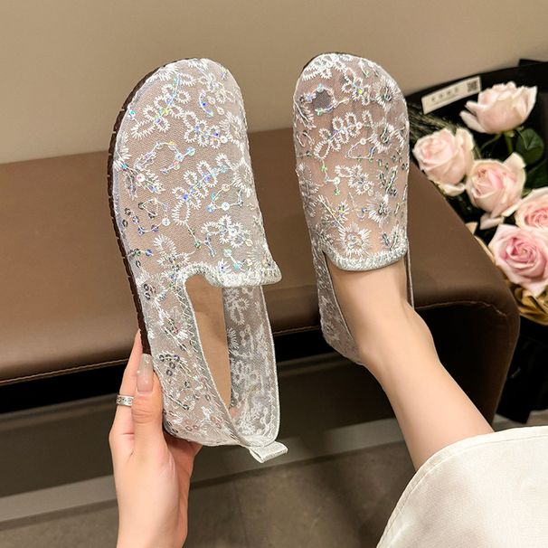 Mesh fisherman 2024 estate nuovo tessuto a rete casual donne suole morbide un slip-on scarpe_voghion.com