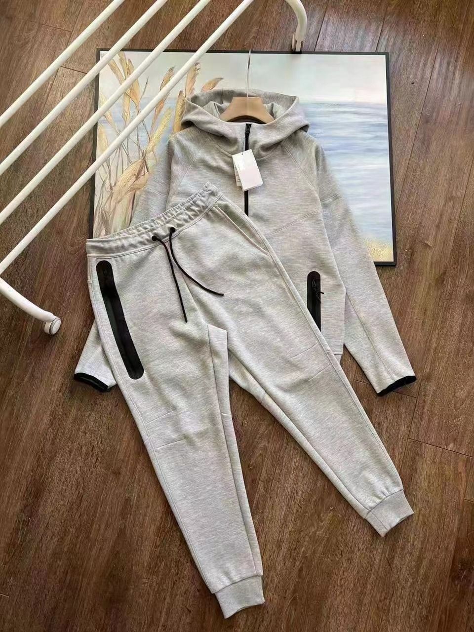 2024 New Men's Air Layer Casual Sports Jacket Sweatpants Set 922 And 002_voghion.com