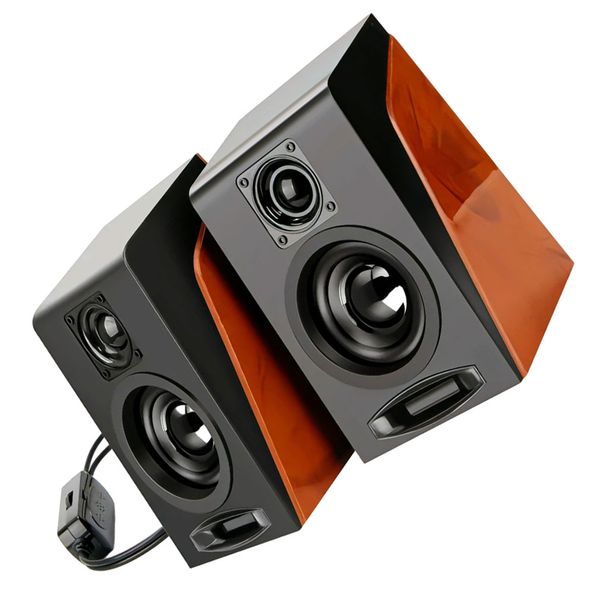 Altoparlante per computer con bassi pesanti, cancellazione del rumore, subwoofer wireless USB2.0, struttura in legno, potenziamento audio attivo_voghion.com