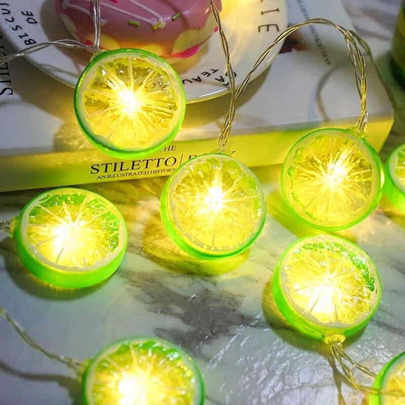 Christmas Fruit LED String Lights - Lemon, Lime, Orange, Watermelon, Banana Slices For Indoor & Outdoor Decor_voghion.com