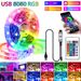 5-V-USB-RGB-LED-Lichtstreifen, Bluetooth-/IR-Fernbedienung, 5050 SMD 18 LEDs/m, 16 Millionen Farben, DIY-Synchronisierung mit Musik_voghion.com