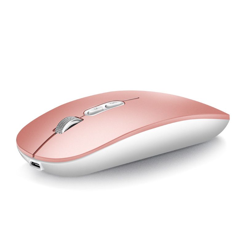 Wireless Silent Bluetooth Mouse For Laptop & Desktop, 1600DPI, 3 Adjustable DPI Levels, Ergonomic Design (White/Pink/Black/Silver/Gray/Rose Gold)​_voghion.com