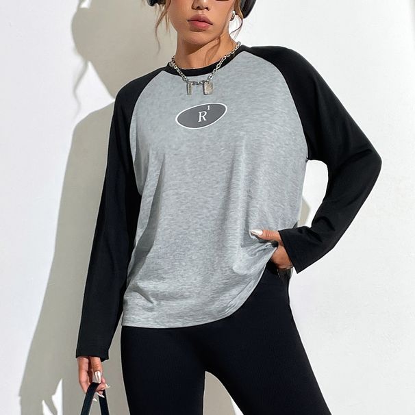 women's clothing ins fashion round neck printed long-sleeved top_voghion.com