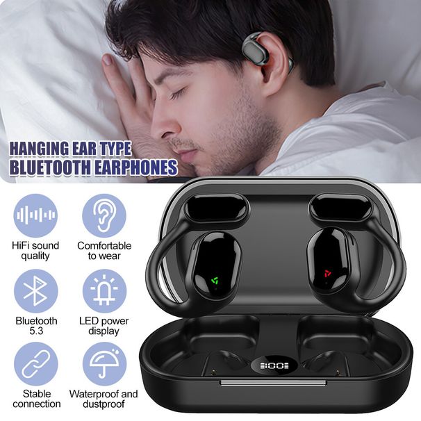Echte kabellose Knochenleitungskopfhörer Bluetooth 5.3 Kabellose Headset-Ohrhörer_voghion.com