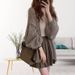 Oversized Knit Cardigan For Women - Soft V-Neck Long Sleeve Open Front Sweater Spring And Autumn Solid Color Long Sleeved Jacket_voghion.com