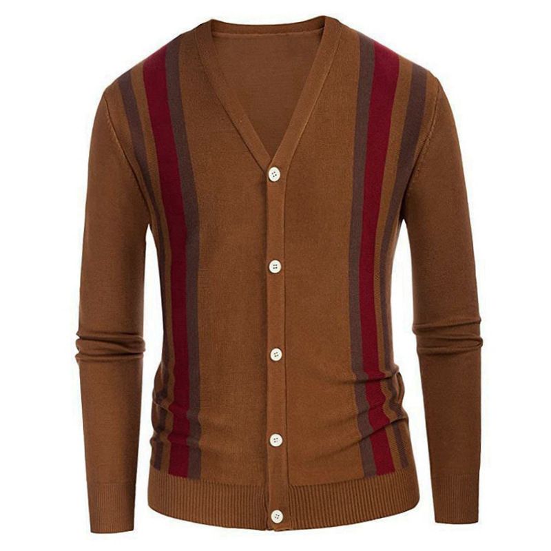 Herretøj forårsny herrestrikket sweater V-hals tynd langærmet sweater SY0126_voghion.com