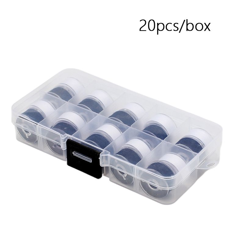 20 buc/cutie ață de cusut bobină din plastic cu fir de suport alb-negru cu miez de bobină Accesorii pentru mașina de cusut de uz casnic_voghion.com