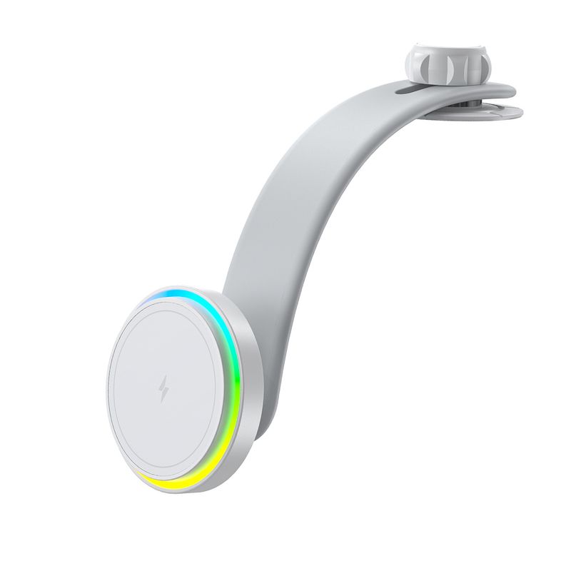 Cross Border Új termék RGB Light puha gumi mágneses szívó autós vezeték nélküli gyorstöltő töltő paszta telefontartó_voghion.com