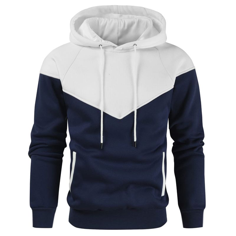 Abbigliamento maschile inverno uomo più velluto felpa con cappuccio moda splicing felpa con cappuccio felpa casual pullover spot_voghion.com