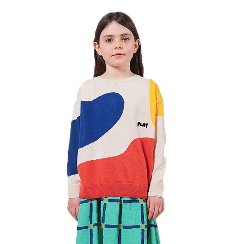 Unisex Kids' Cotton Sweater – Ultra-Soft Crewneck Knit Top For Boys & Girls (1-3Y, 80-140cm) | Animal/Striped Patterns, All-Season Comfort_voghion.com
