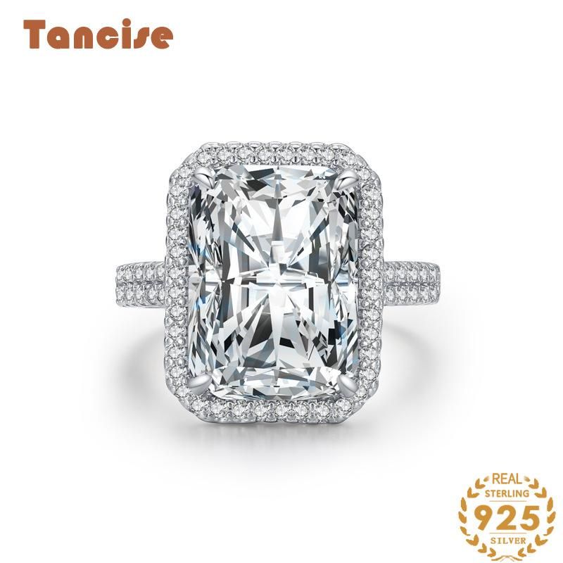 Tancise Anello in argento con zirconi classici Gioielli da donna Promessa di nozze Regalo per feste_voghion.com