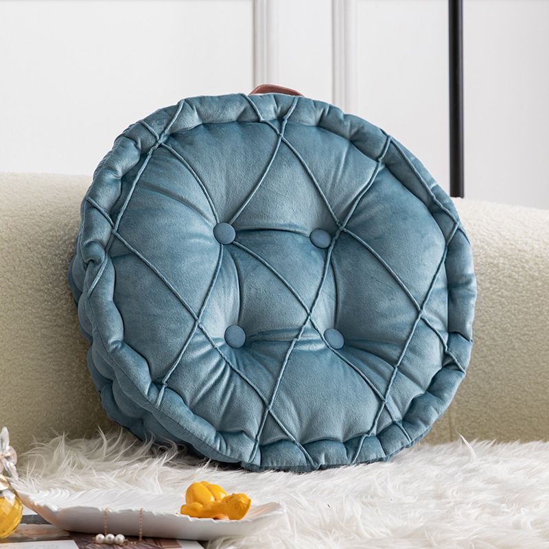 Foldable Round Floor Cushion – Thick PP Cotton Filled, Hand-Carry Design, Nordic Style For Sofa, Window Seat & Lounge (Blue/Green/Pink/Yellow, 40cm)_voghion.com