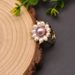GLSEEVO Anello fatto a mano regolabile alla moda ed elegante con fiore di perle naturali per le donne_voghion.com