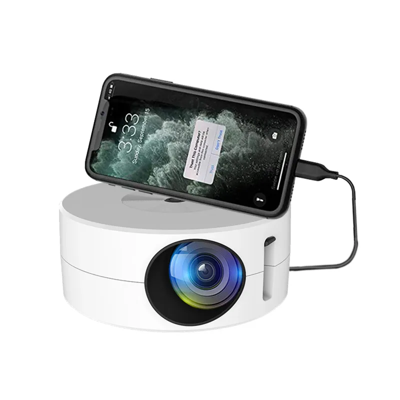 YT200 LED Miniprojektor til hjemmebiograf Mobil Video 1080P USB Sync Skærm Smartphone Beamer _voghion.com