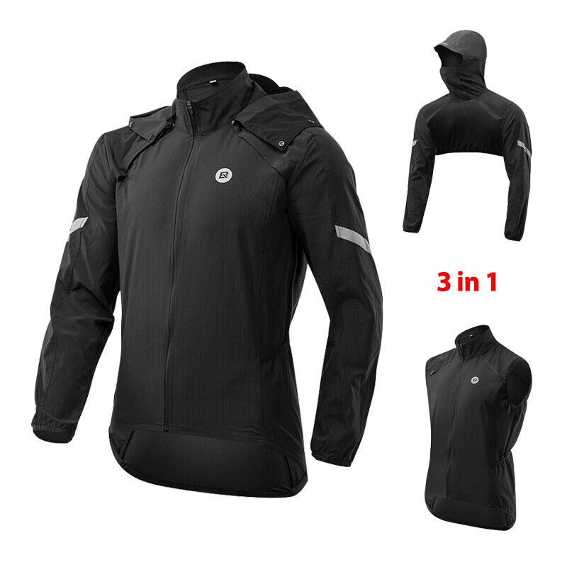 ROCKBROS 3 W 1 Kurtka rowerowa Odpinana kamizelka damska/męska Kolarstwo M-4XL_voghion.com