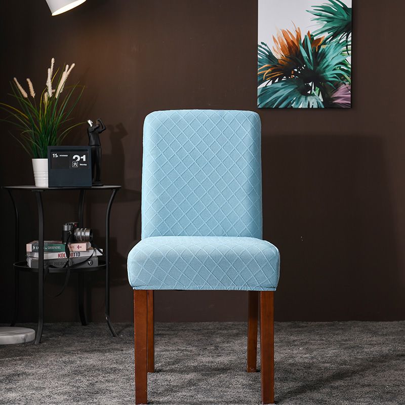 Fodera per sedia in tessuto jacquard tinta unita addensato per uso domestico, universale, mezza confezione, elastica, in un pezzo, per sedia da pranzo, all'ingrosso_voghion.com