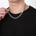 Collana da uomo con catena in acciaio al titanio tinta unita in stile semplice_voghion.com
