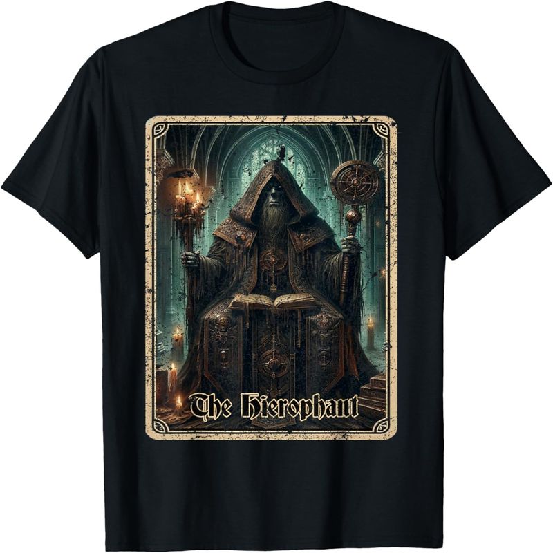 The Hierophant Tarot Card Scary T-Shirt._voghion.com