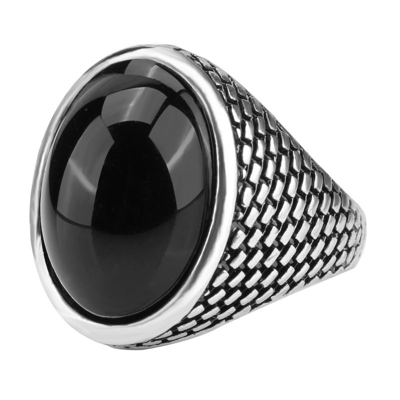 Punk Gothic Stylish Oval Black Men's Ring Special Offer Wholesale_voghion.com