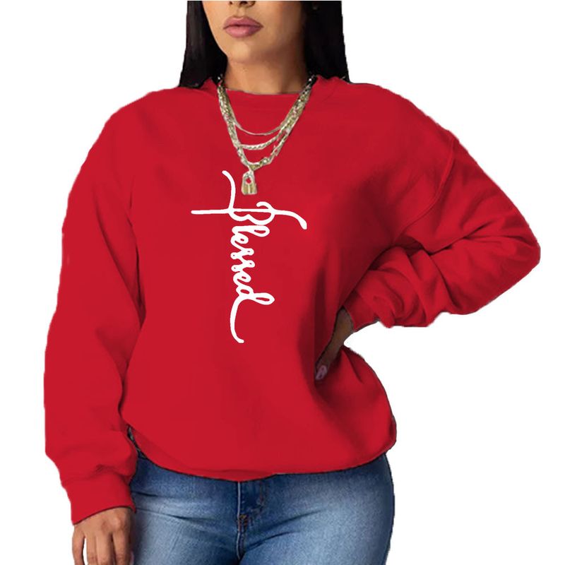 N8889B7 Maglione a maniche lunghe versatile allentato casual senza cappello stampato con top da donna_voghion.com
