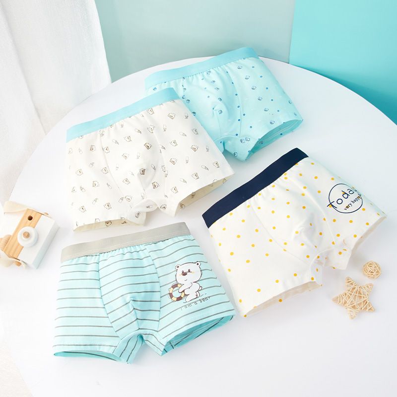 Barnunderkläder Partihandel Barnunderkläder Pojkar Pure Cotton Boxer Tecknad Mellan- och Stora Barn Student Pojke Boxershorts Sommar_voghion.com