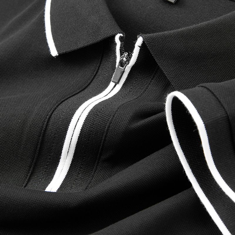 Herrenbekleidung Poloshirt mit halbem Reißverschluss, kurzärmelig, T-Shirt, Revers, Sommer, lässig, halbärmelig, Kragen, Oberteil_voghion.com