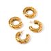 Fashionable gold stainless steel circular hollow C-shaped ear clip combination, earrings, and studs_voghion.com