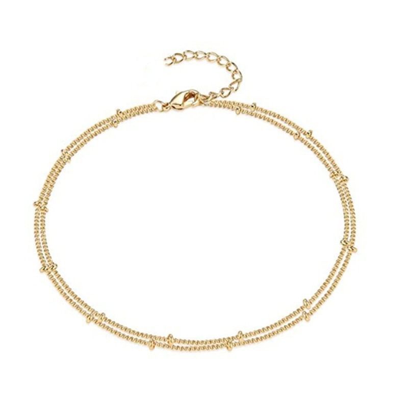 Fashion Bohemian Beach Style High-End Personality Niche Light Luxury Double Layer Stacked Anklet_voghion.com