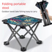 Hot-Selling Chair Fishing Convenient Multi-Functional Ultra-Light Four-Corner Stool Outdoor Small Maza - Maple Leaf Blue_voghion.com